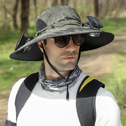 DuveHat™ Fishing Hat with Solar Fan Solar and USB Charging