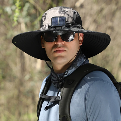 DuveHat™ Fishing Hat with Solar Fan Solar and USB Charging