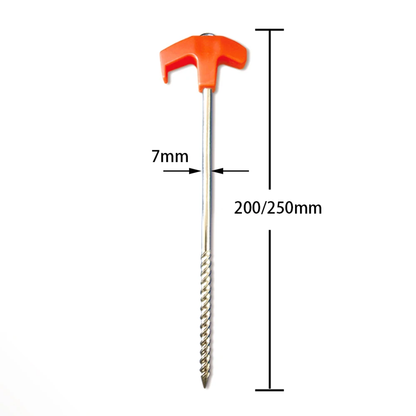 8" Screw in Tent Stakes - Ground Anchors Screw in