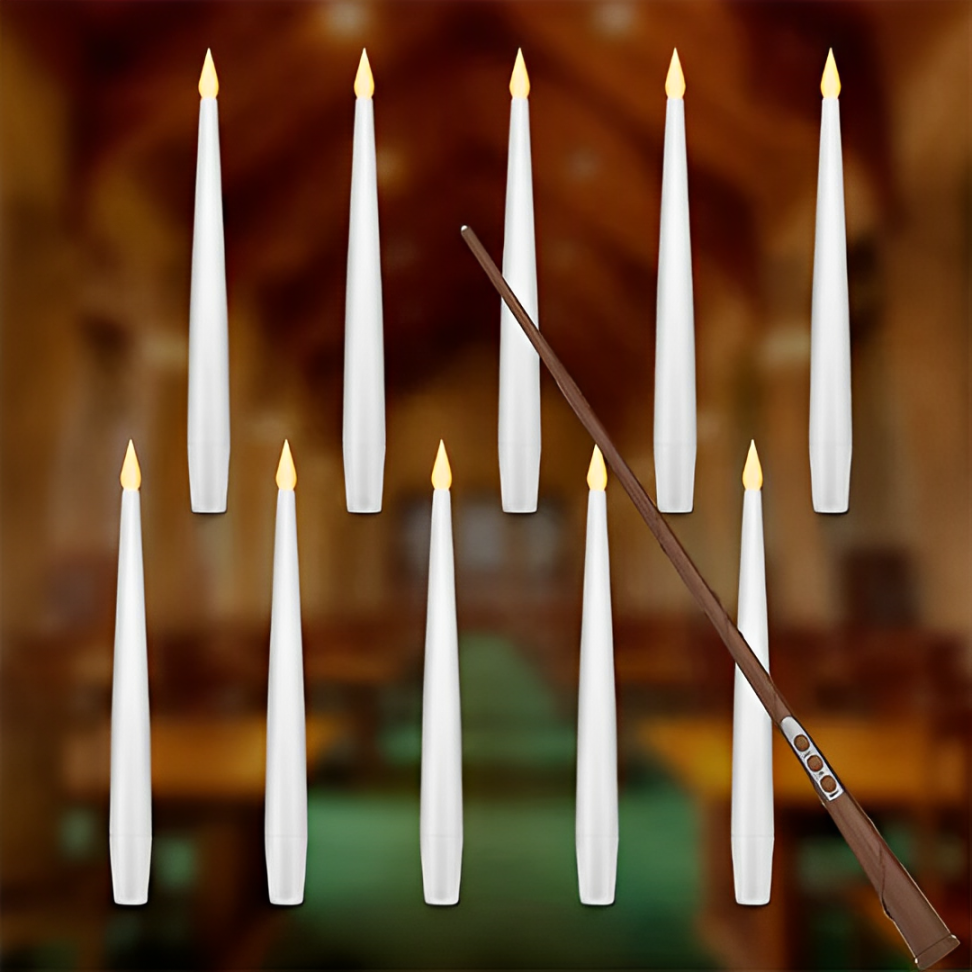 Realistic Floating Candle Lights with Magic Wand