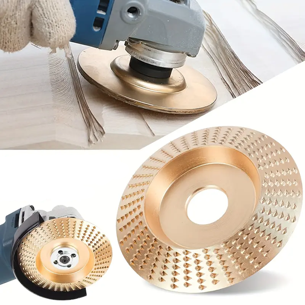 3.9" Golden Wood Shaping Grinder Disk - Hardened Steel Woodworking Carving Tool