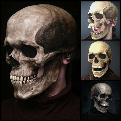 Full Head Skull Mask/Helmet with Movable Jaw