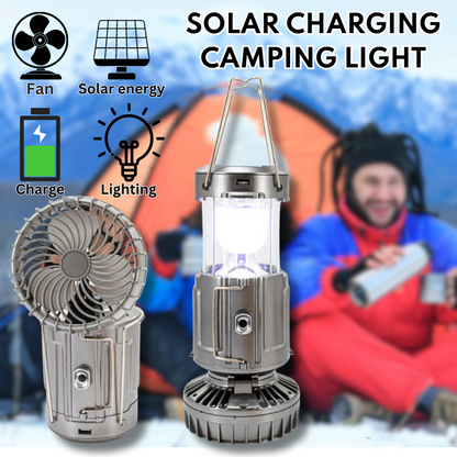 6 in 1 Portable Outdoor LED Camping Lantern With Fan