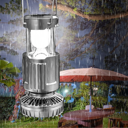 6 in 1 Portable Outdoor LED Camping Lantern With Fan