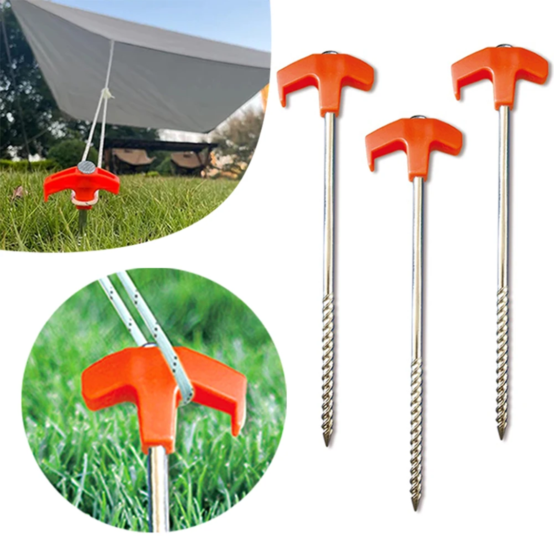 8" Screw in Tent Stakes - Ground Anchors Screw in