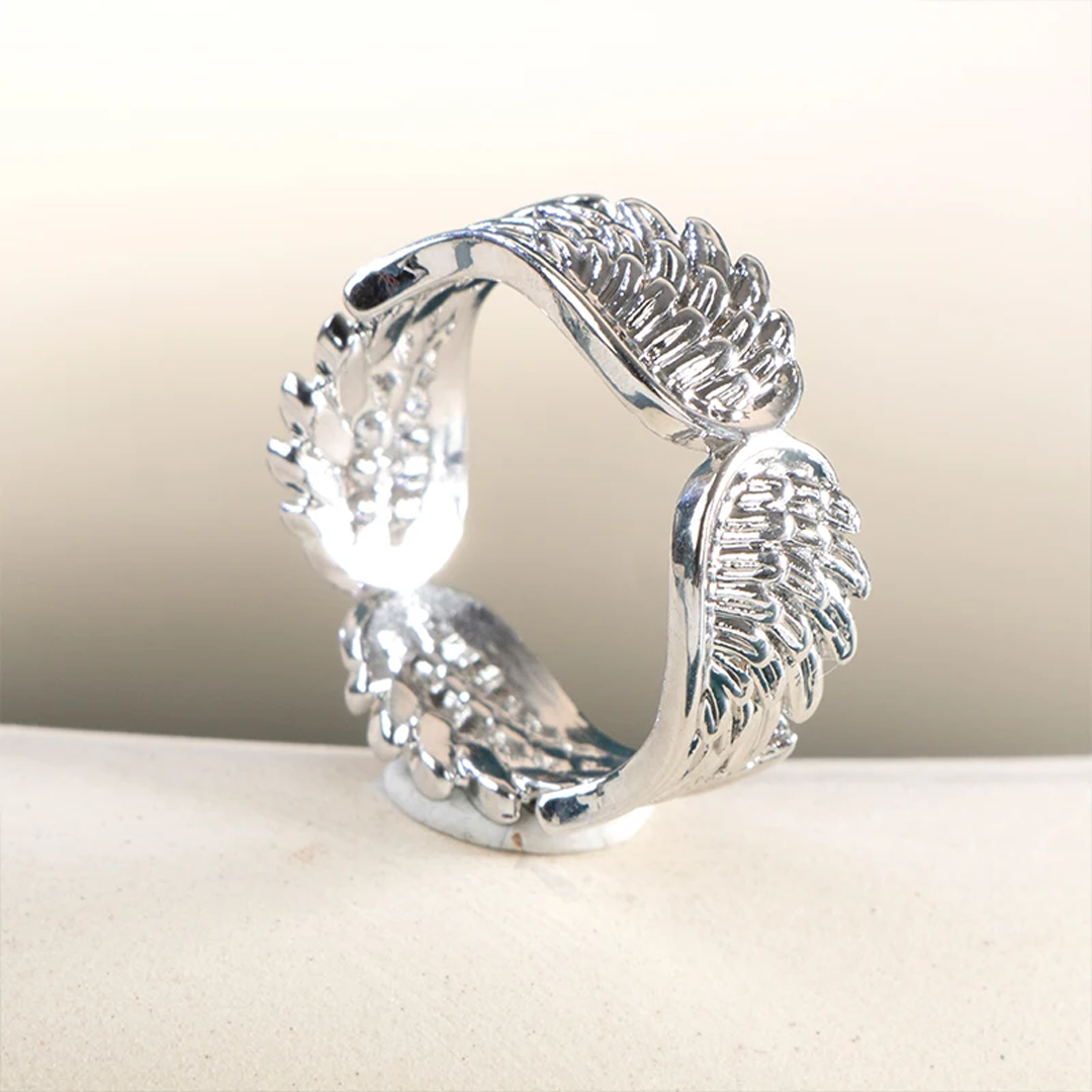 S925 Sterling silver Angel Wings Feather Ring💕