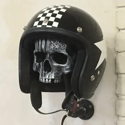 Motorcycle Skull Helmet Holder with Beard