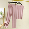 Load image into Gallery viewer, Soft Comfortable Ice Silk Short Sleeve T-Shirt Two Piece Set Loose Wide-leg Pants -💥Summer Hot Sale - 50% OFF💥