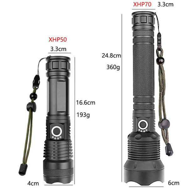 Globpower™ LED Rechargeable Tactical Laser Flashlight 90000 High Lumens