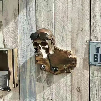 Motorcycle Skull Helmet Holder with Beard