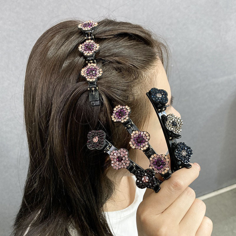 (🎅EARLY CHRISTMAS SALE- 50% OFF) Sparkling Crystal Stone Braided Hair Clips