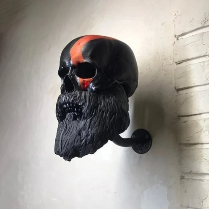 Motorcycle Skull Helmet Holder with Beard