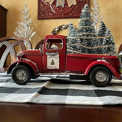 🎁 Christmas Gift 🚚🎄 Red Farm Truck Christmas Decor.