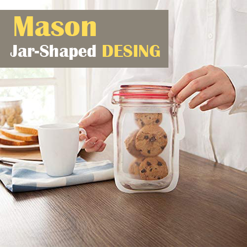 Reusable Mason Bottle Ziplock Bags