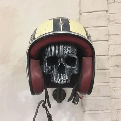 Motorcycle Skull Helmet Holder with Beard