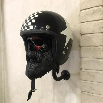 Motorcycle Skull Helmet Holder with Beard