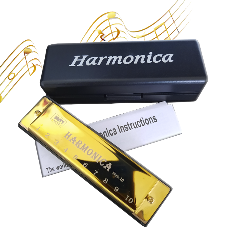 Duvely™  Golden Harmonica With Case