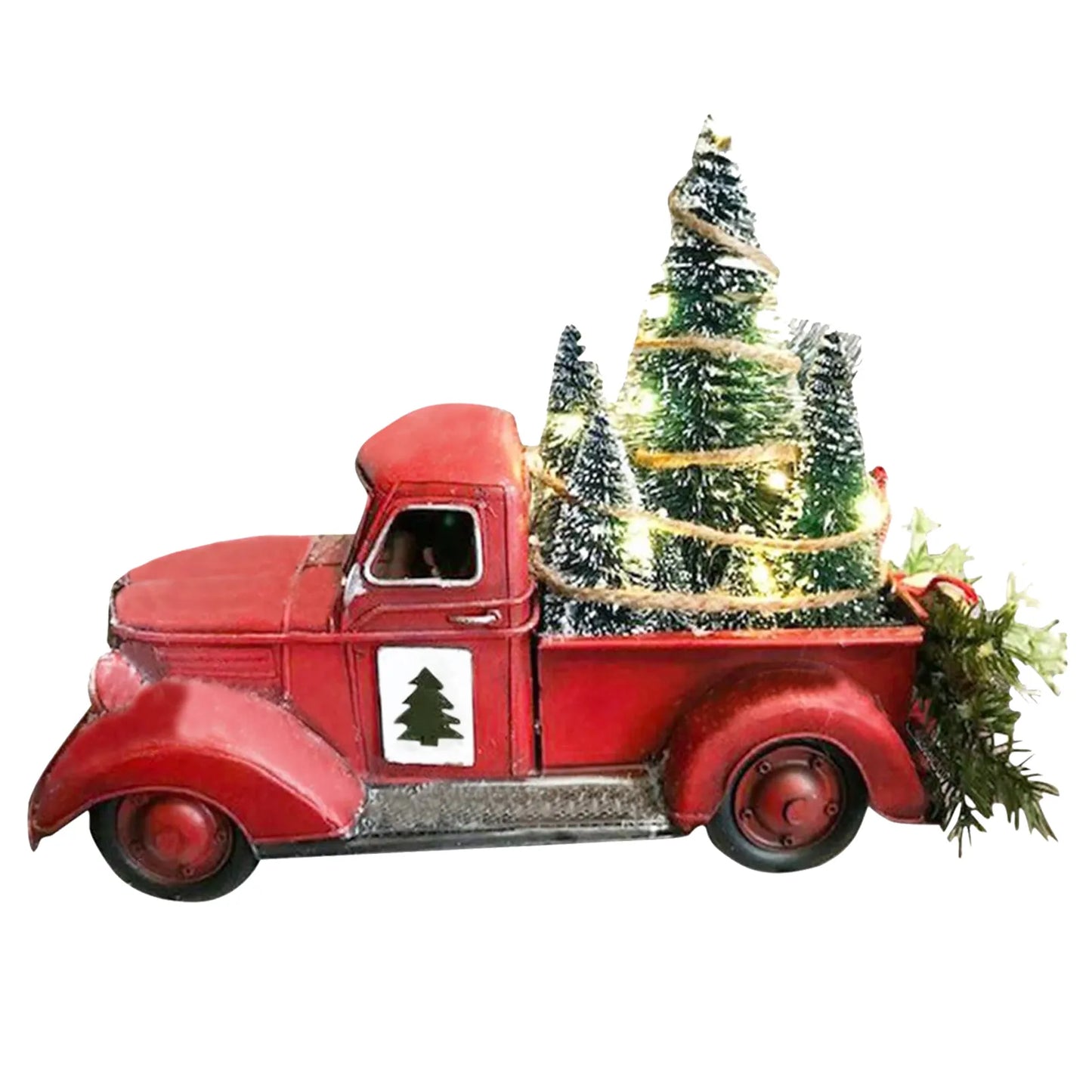 🎁 Christmas Gift 🚚🎄 Red Farm Truck Christmas Decor.