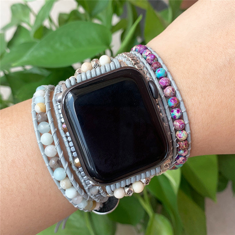 Natural stone woven strap for Apple Watch