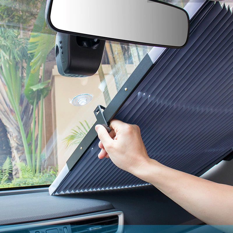 WuCar™  Retractable car sunshade with UV protection.